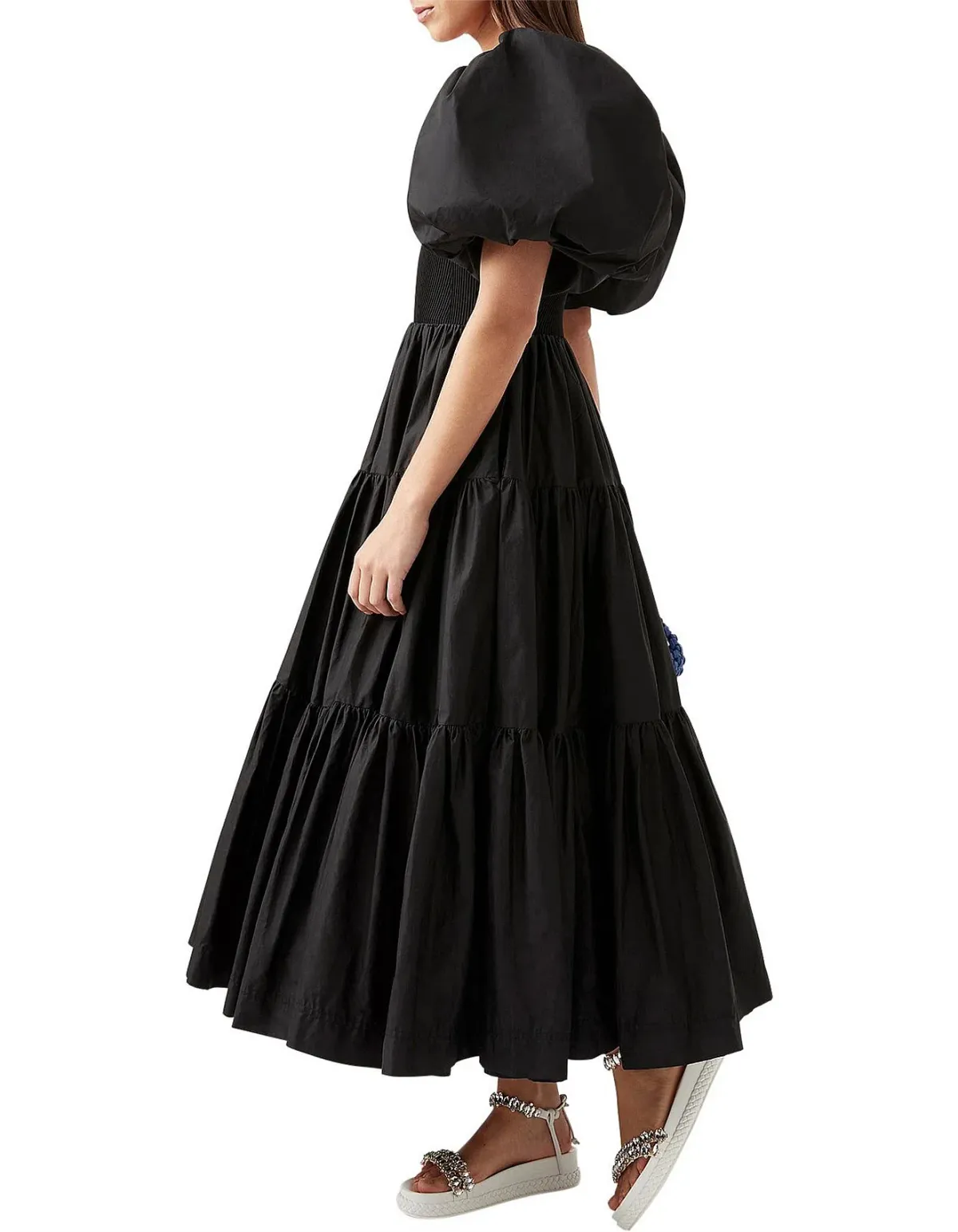 Aje Casa Puff Sleeve Midi Dress Black Size 6 - Image 3