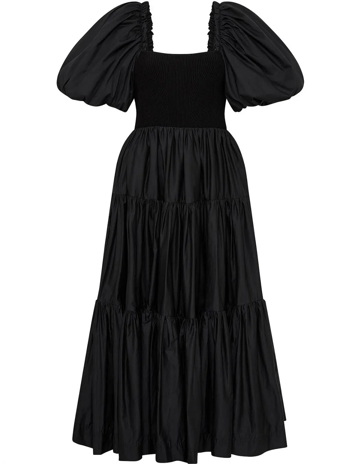 Aje Casa Puff Sleeve Midi Dress Black Size 6 - Image 5