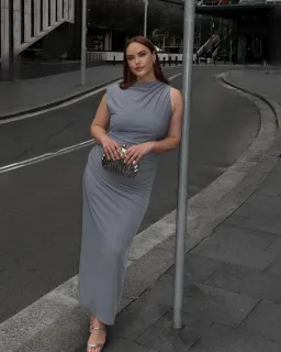 Sheike Gia Dress Midi Dove Grey Size AU 18 for rent on The Volte - image 1