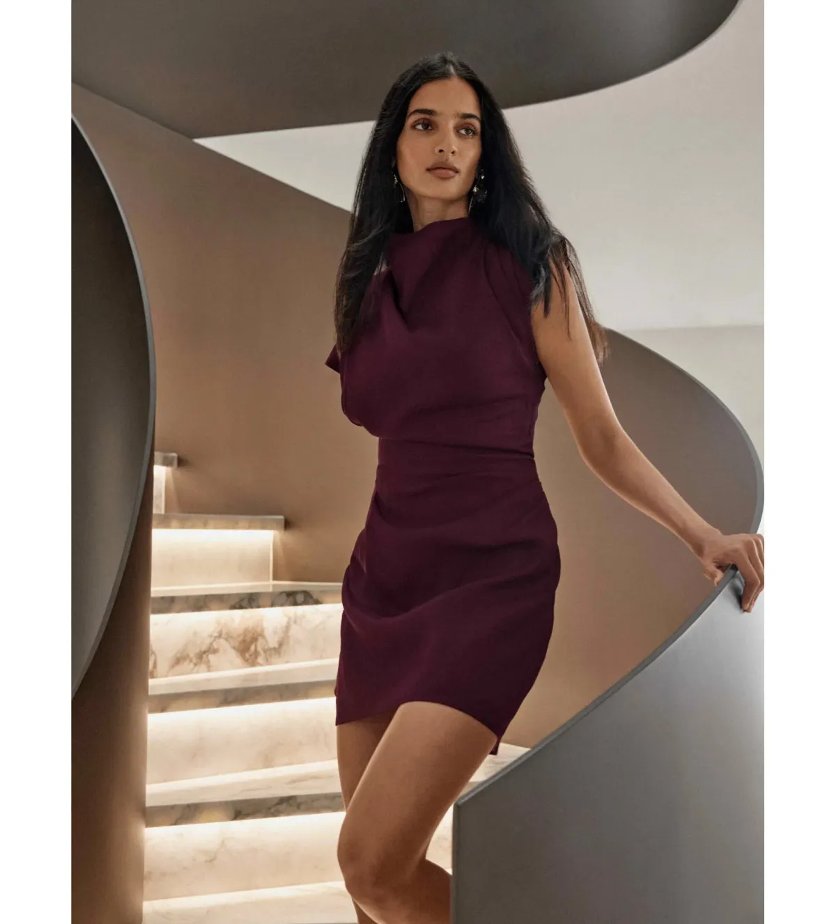 Sheike Paris Nights Mini Dress Burgundy Size AU 18 - Image 2