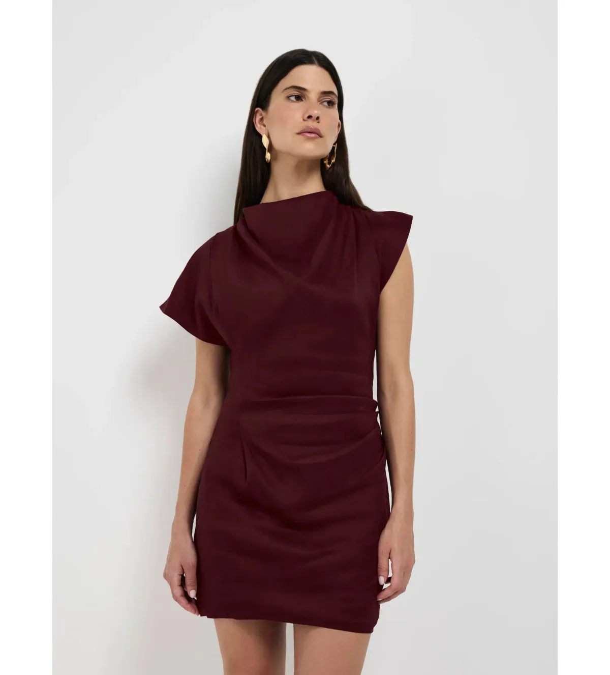 Sheike Paris Nights Mini Dress Burgundy Size AU 18 - Image 4