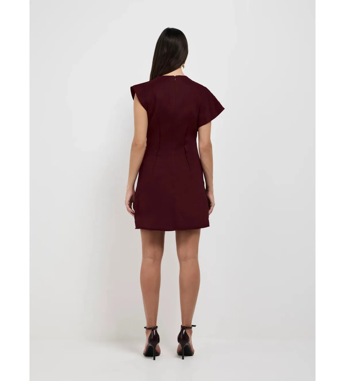 Sheike Paris Nights Mini Dress Burgundy Size AU 18 - Image 3