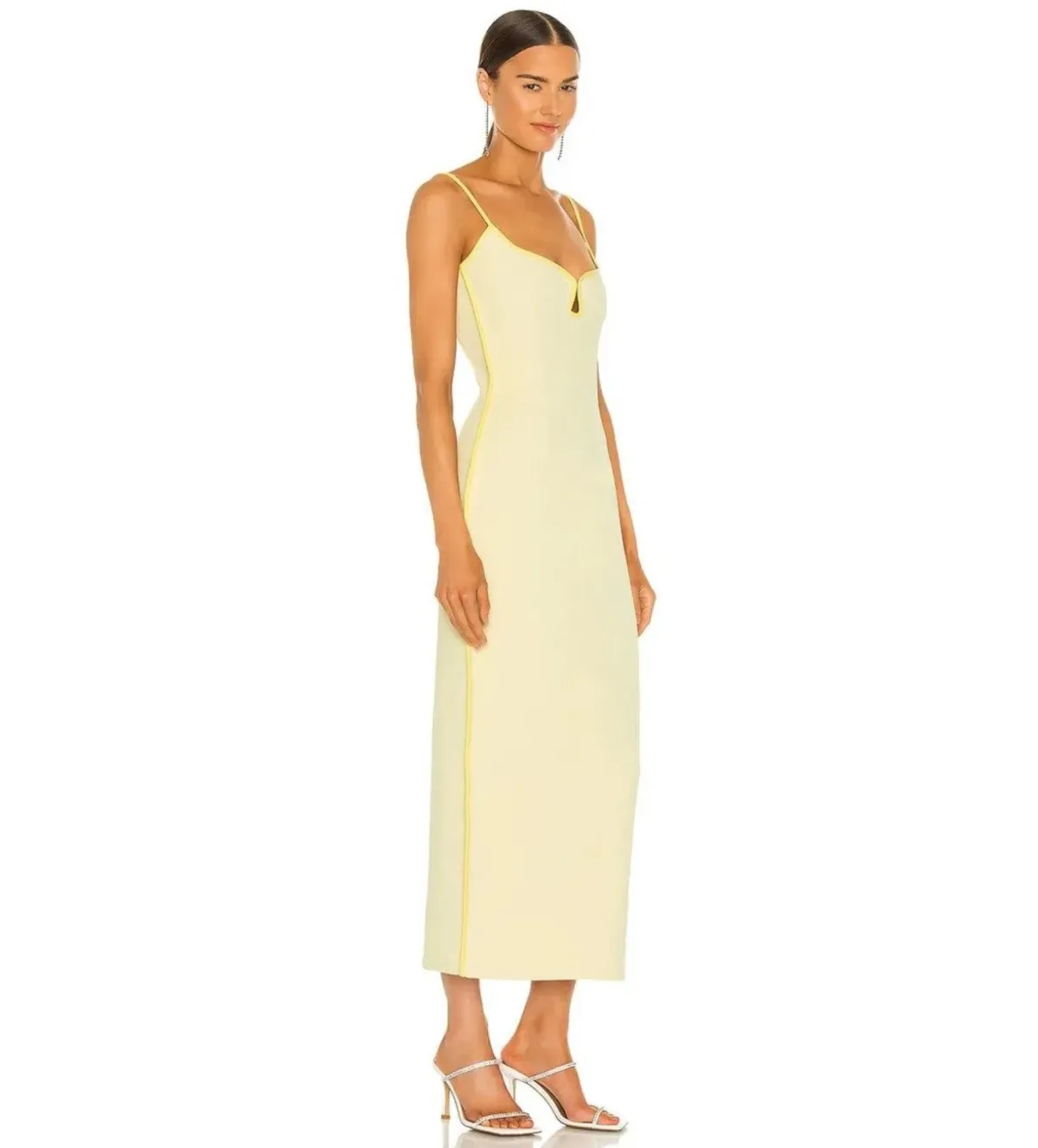 Paris Georgia Marlo Midi Dress Daffy Yellow Size XS AU 6 - Image 3