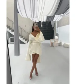 Khirzad Femme Rio Nina Robe Short Ivory Size S AU 8 for rent on The Volte - image 2