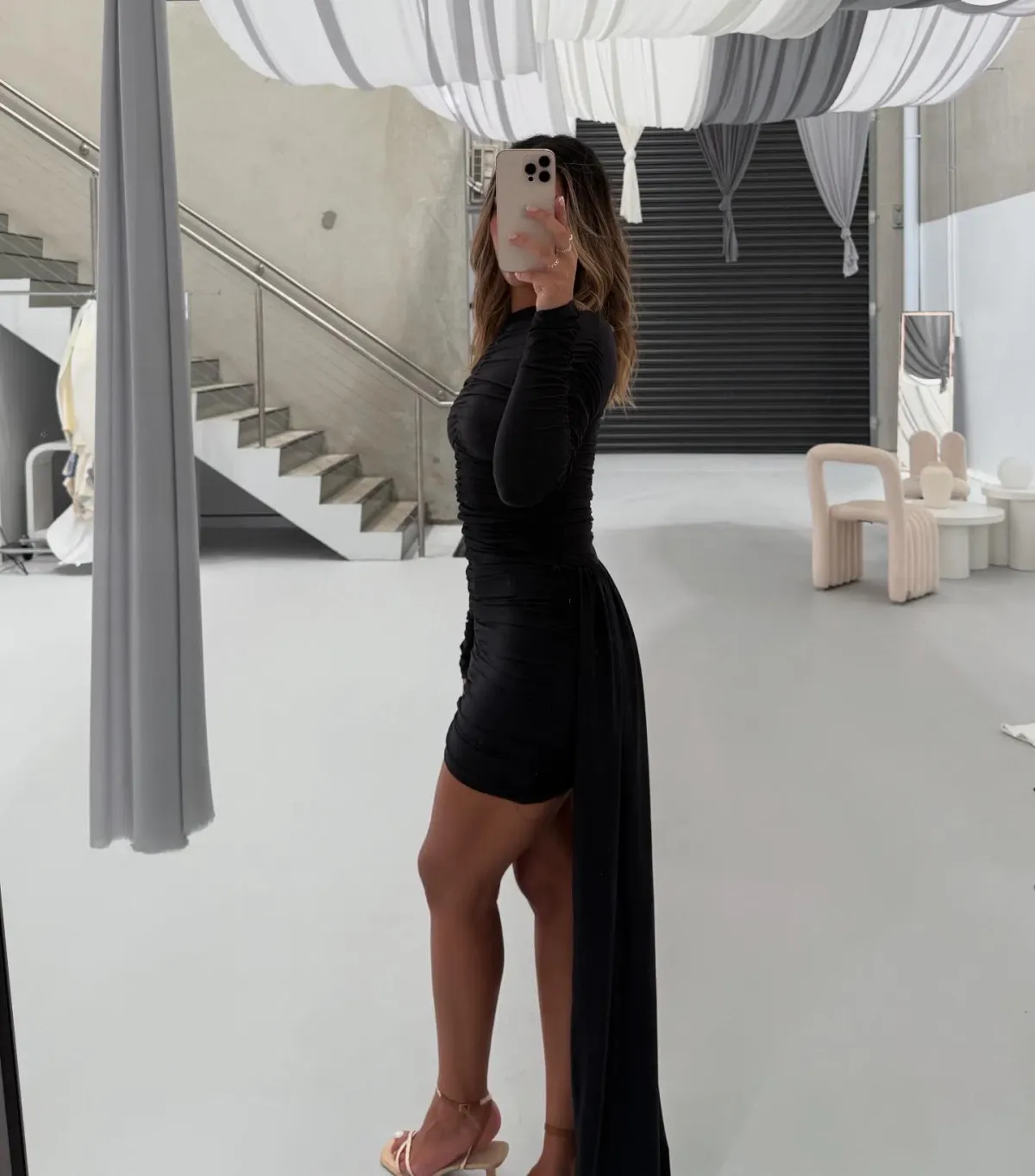 Effie Kats Roslyn Mini Dress Black Size AU 6 - Image 2