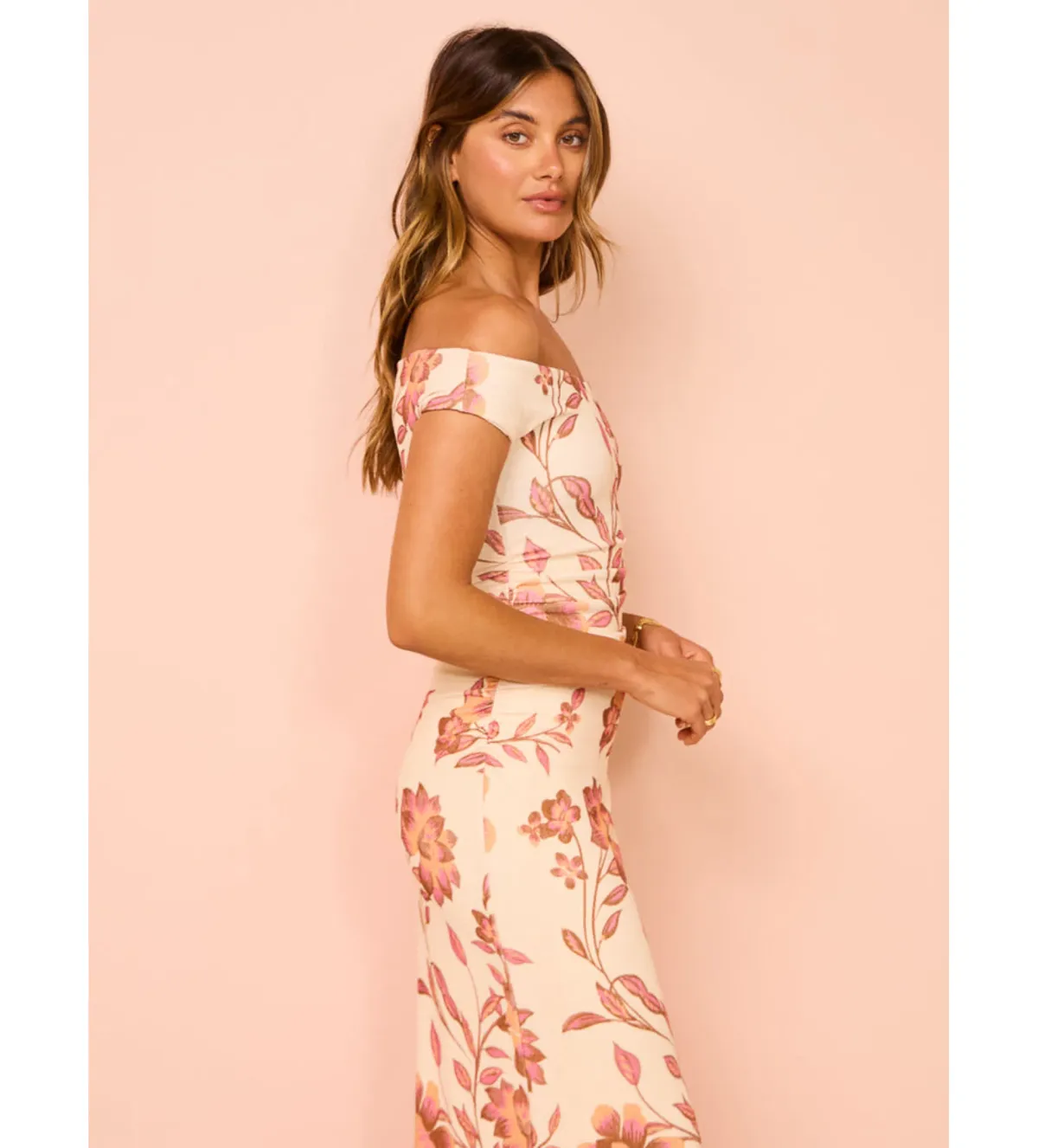 Ownley Ines Midi Dress Vanilla Floral Size XS/AU 6 - Image 3