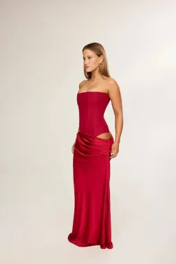 HNTR the label Huxley Maxi Gown in Wine Size S / AU 8 for rent on The Volte - image 2