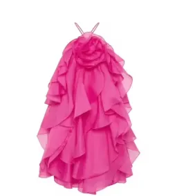 Aje Pandorea Layered Mini Dress Fuchsia Rose Size 6 for rent on The Volte - image 6