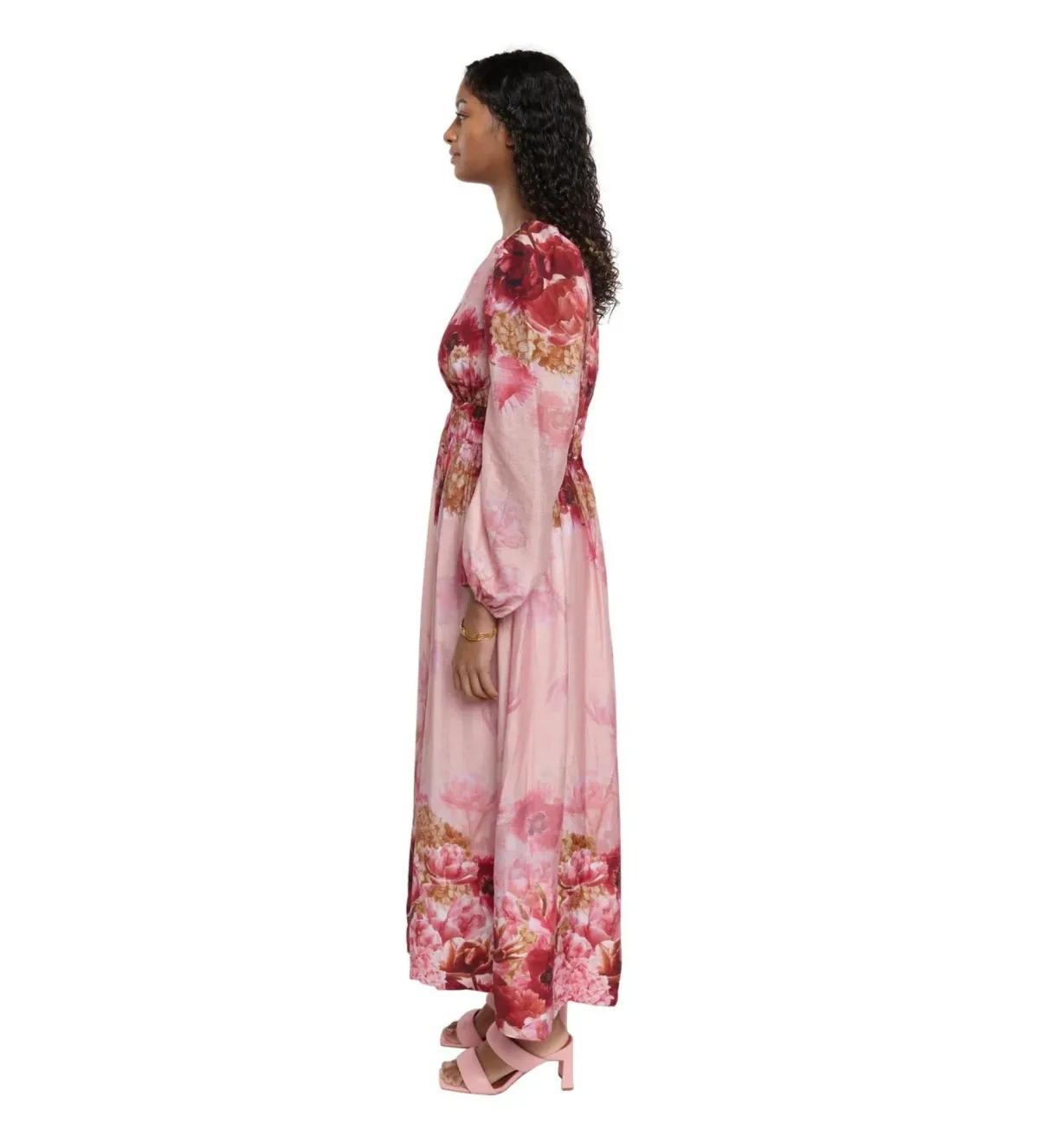 Sheike Swan Lake Midi Dress Pink Floral Size AU 16 - Image 3