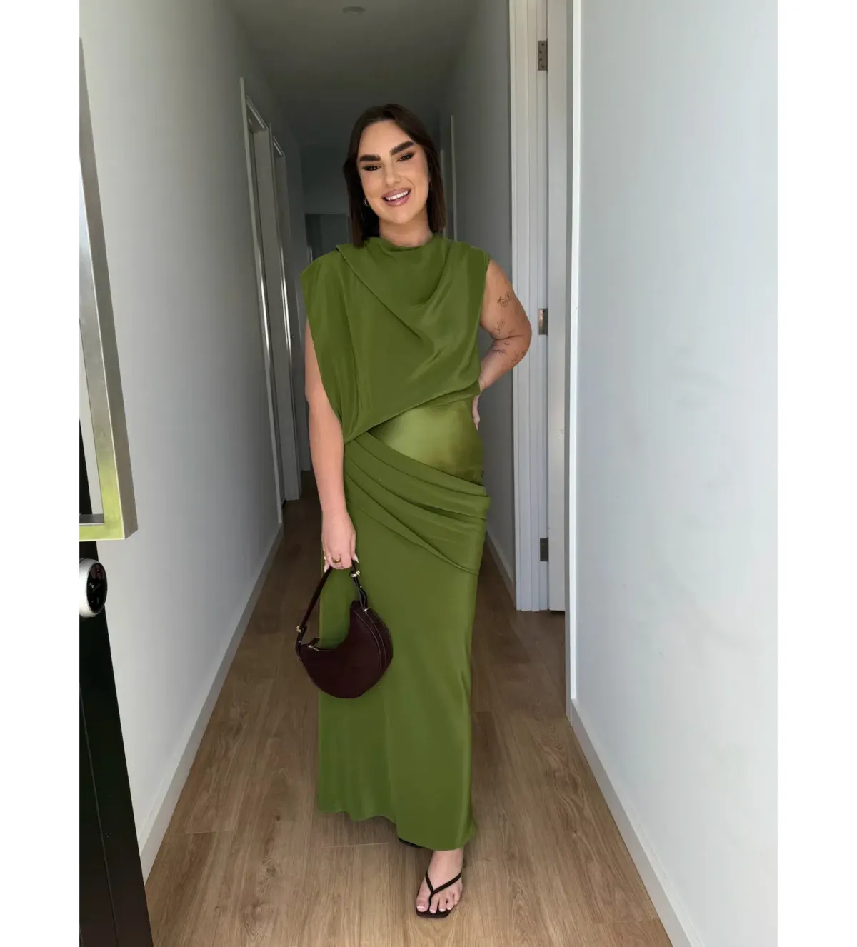 Acler Woodline Maxi Dress Fern Green Size AU 10 - Image 1