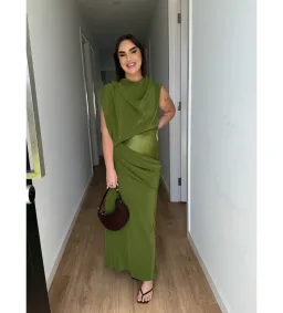 Acler Woodline Maxi Dress Fern Green Size AU 10 for rent on The Volte - image 1