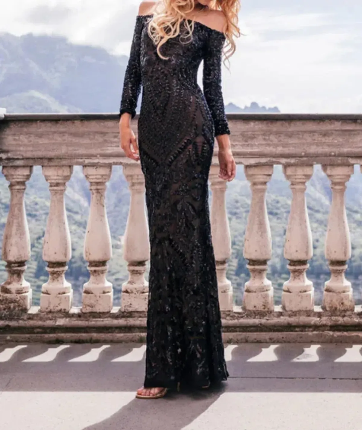 Loreta Mimosa Off Shoulder Gown Black Size AU 6 - Image 1