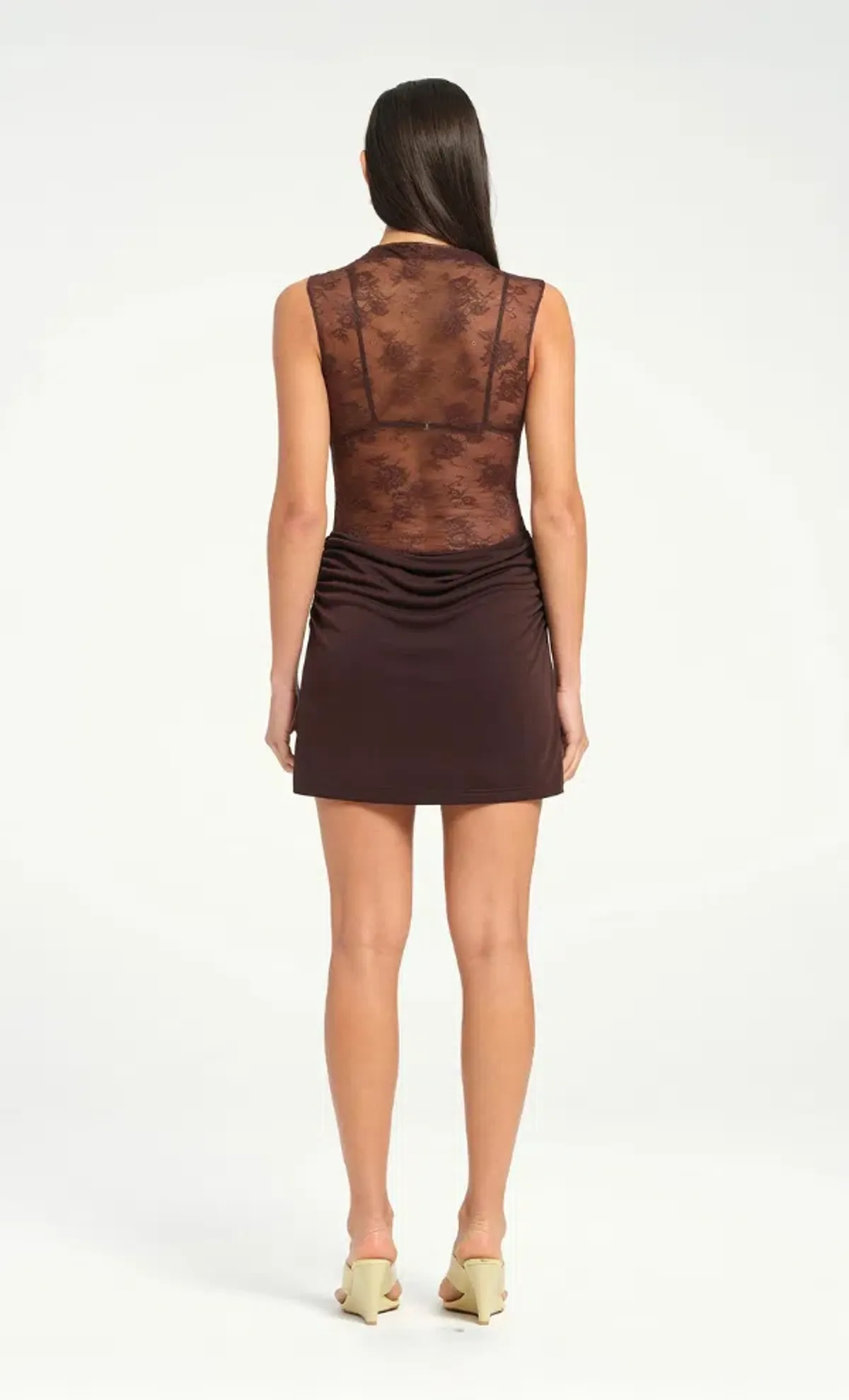 Benni Darby Mini Dress Brown Size 10 - Image 3