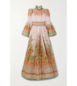 Zimmermann Kaleidoscope Bell Sleeve Gown Multi Floral Size 3 AU 14 for rent on The Volte - image 7