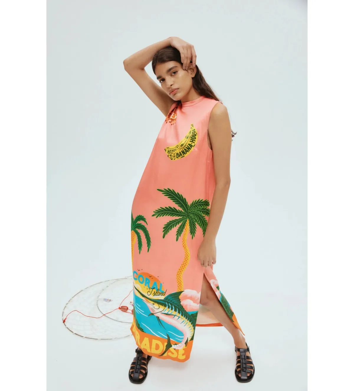 Alemais Paradiso Silk Midi Dress in Print Size 16 - Image 1