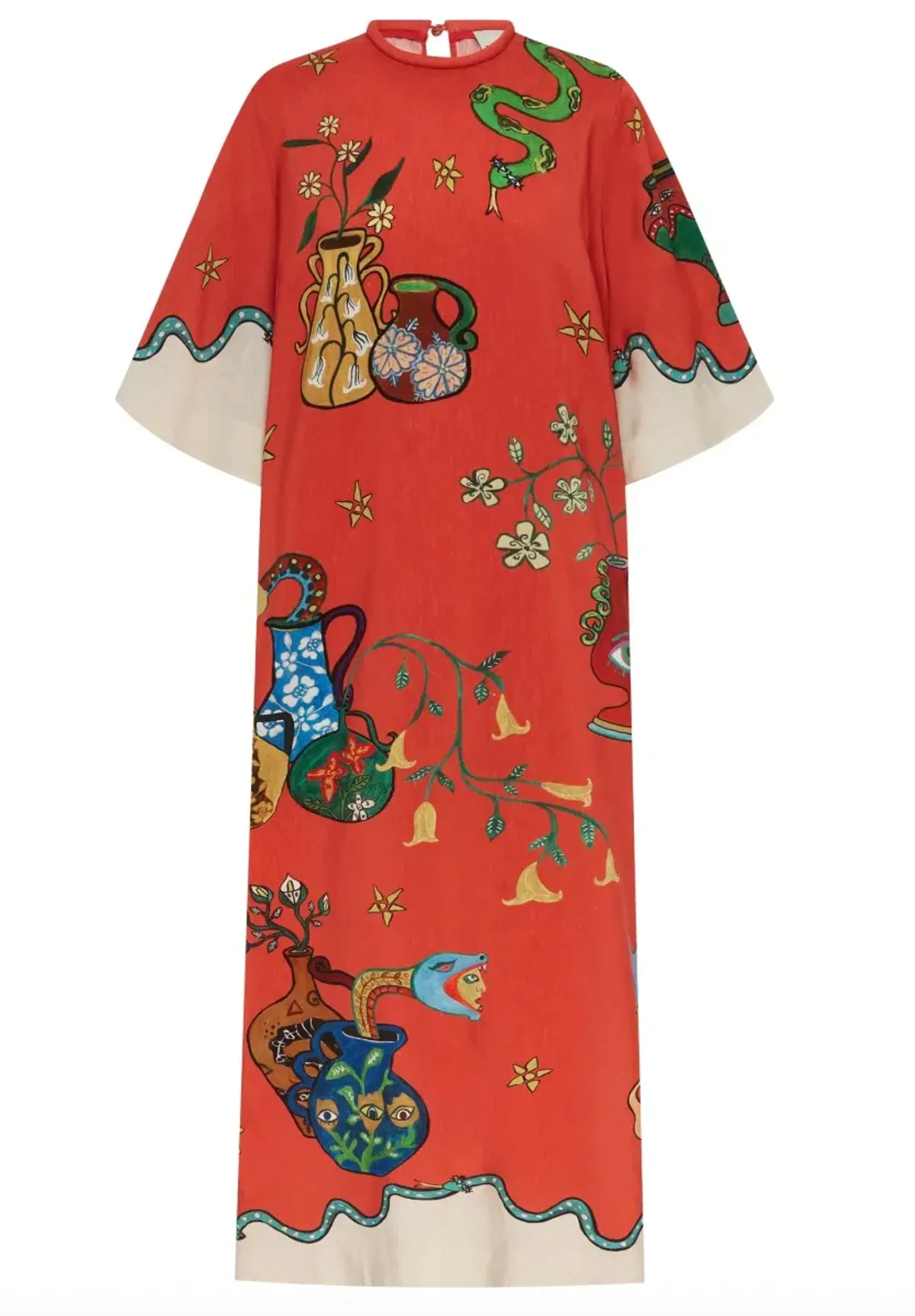 Alémais Rose Tee Midi Dress Red Print Size AU 14 - Image 5