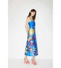 Alémais Guardian Silk Midi Dress in Blue Size XL / AU 16 for rent on The Volte - image 2