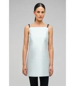 Oroton Embellished Mini Dress Pale Blue Size AU 6 for rent on The Volte - image 2