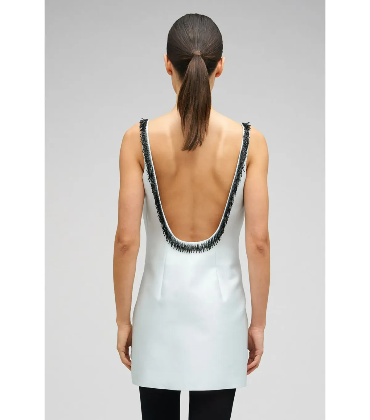 Oroton Embellished Mini Dress Pale Blue Size AU 6 - Image 4