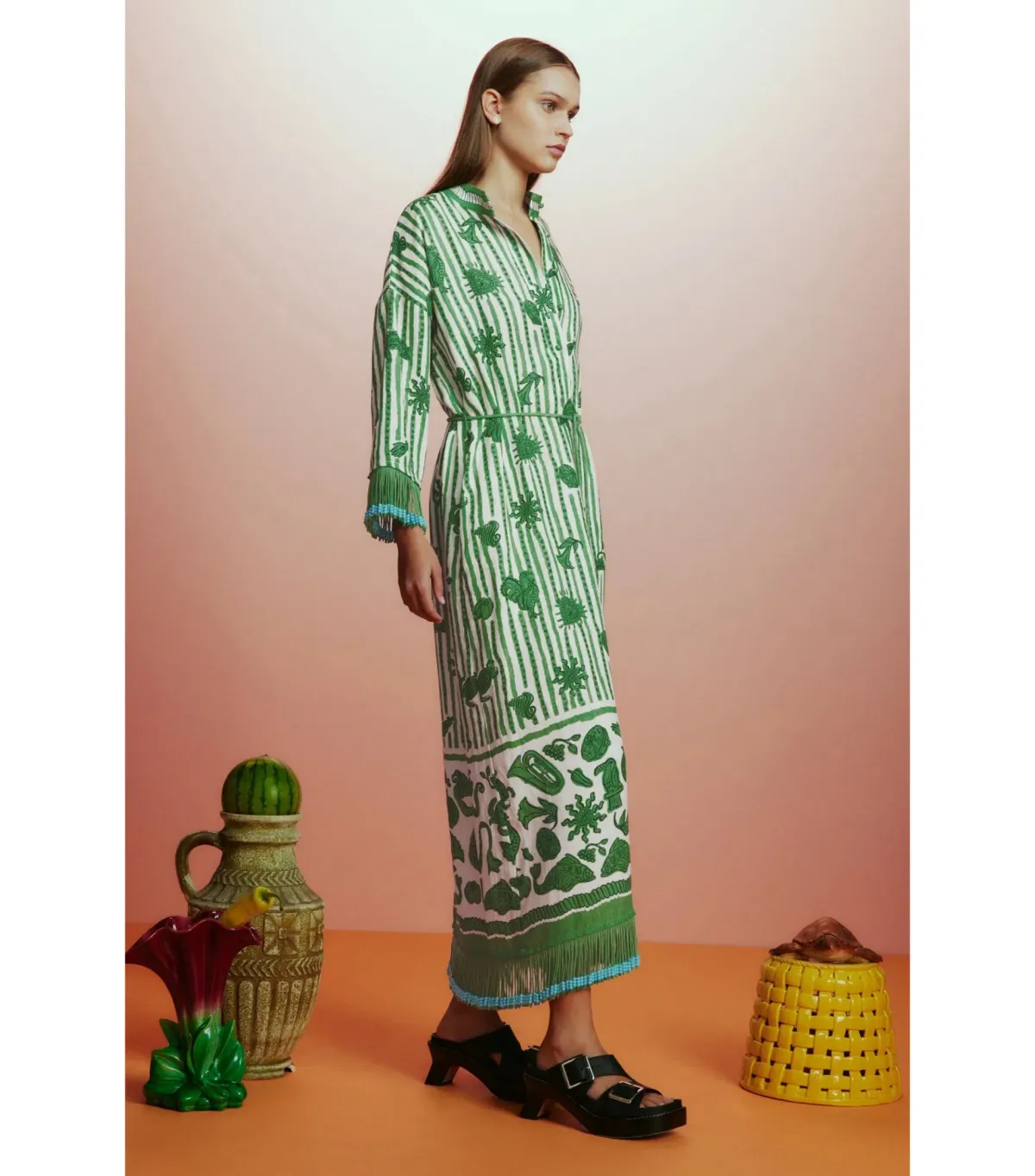 Alémais Lula Midi Dress Green Size AU 14 - Image 3