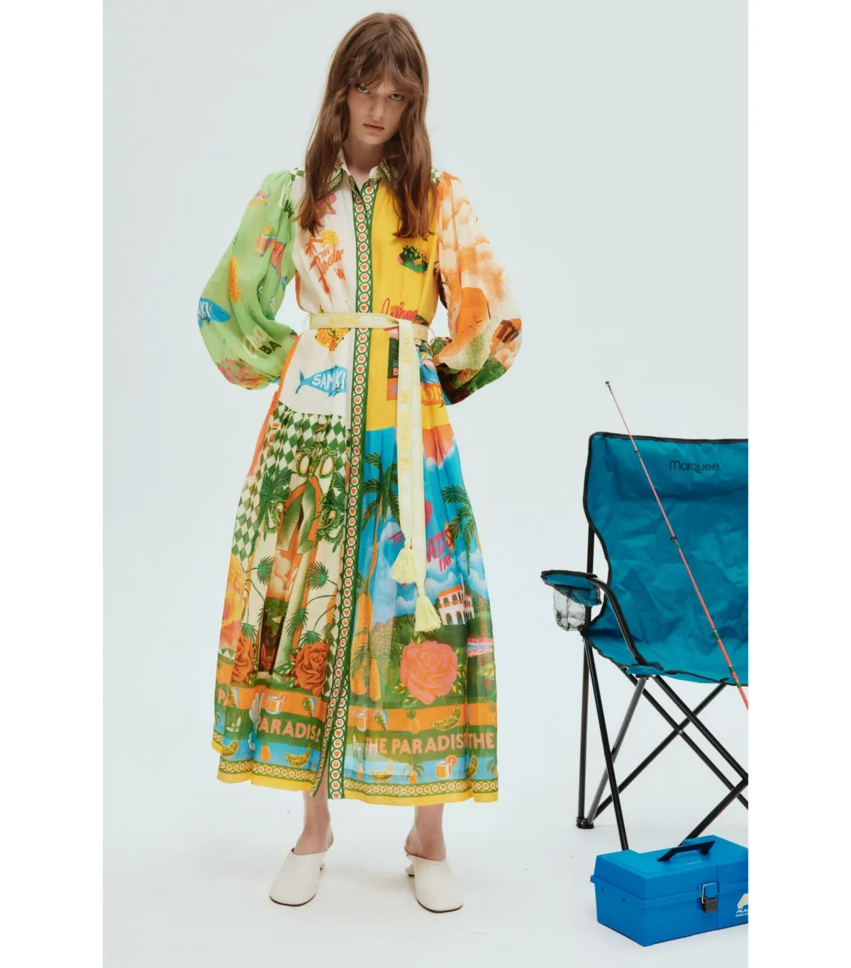 Alemais Paradiso Midi Shirtdress Multi Print Size AU 12 - Image 1