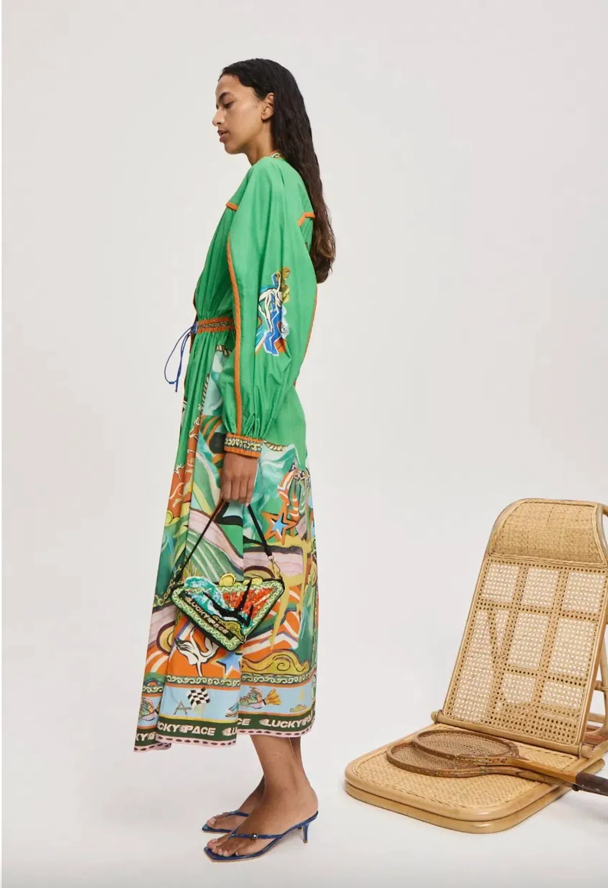 Alémais Lucky Pace Midi Shirtdress in Green Size 16 - Image 2