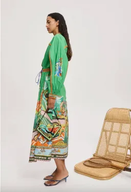 Alémais Lucky Pace Midi Shirtdress in Green Size 16 for rent on The Volte - image 2