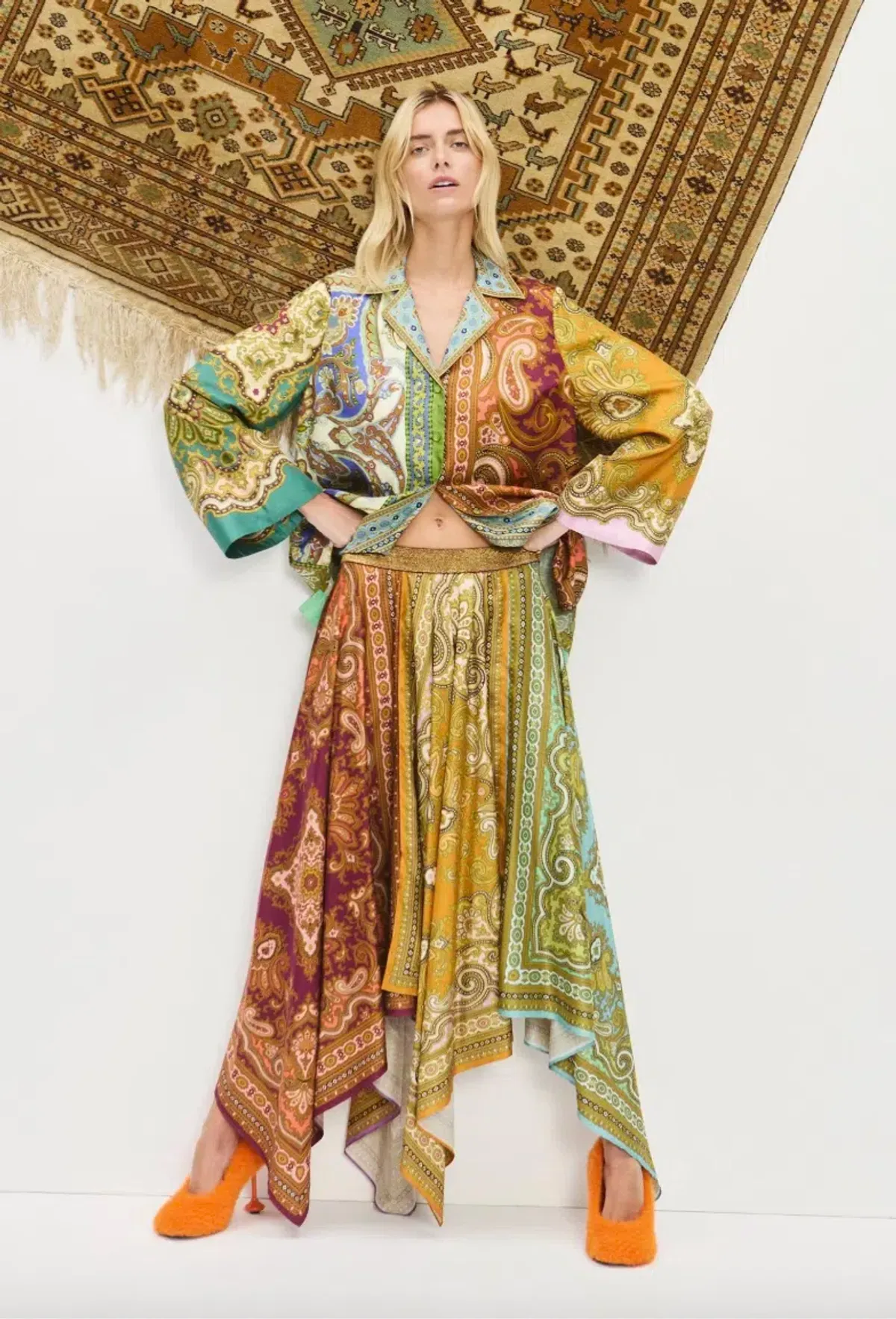 Alémais Clemenza Shirt and Scarf Skirt Set Multi Size 16 - Image 1