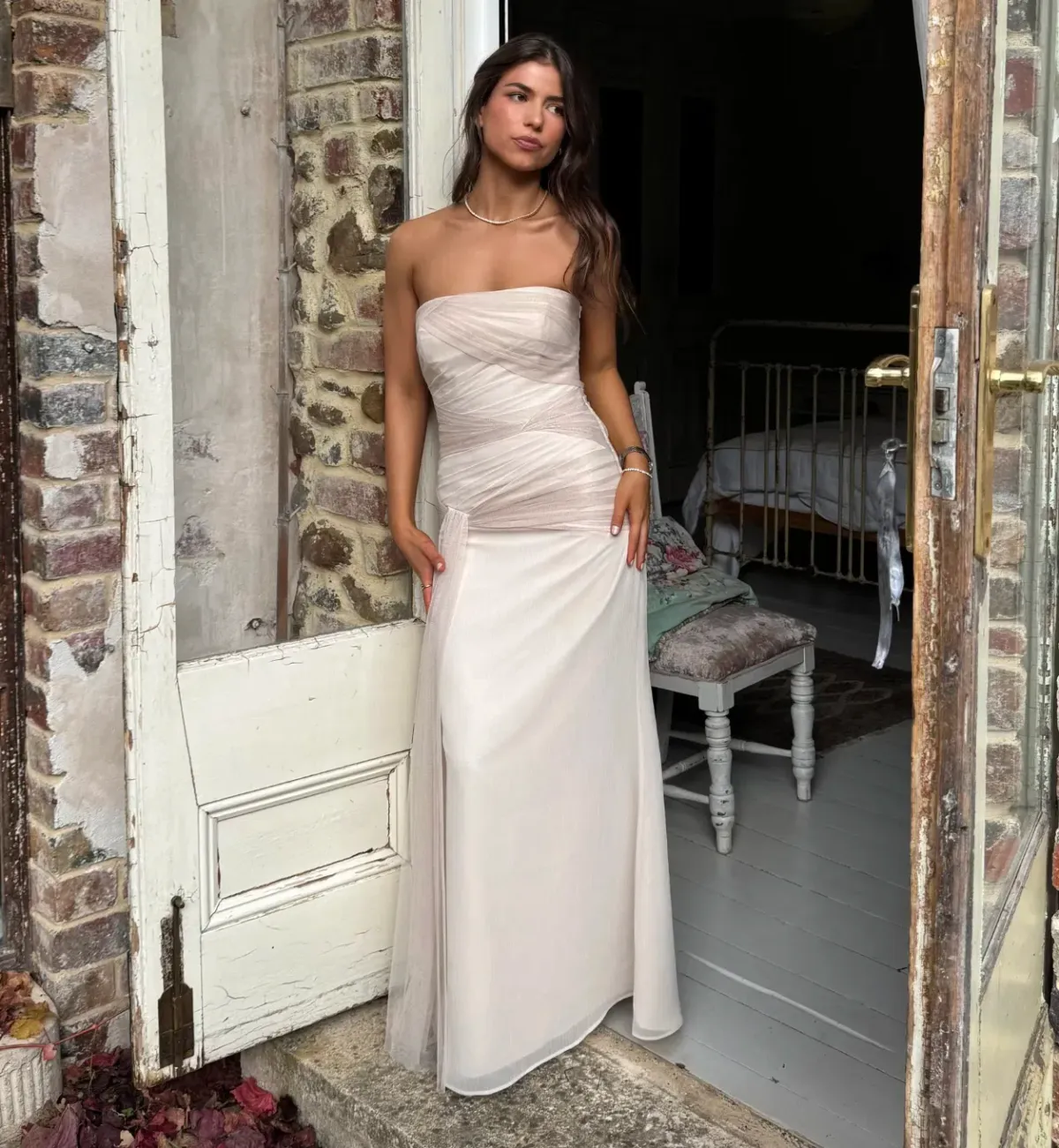 Vintage Vera Wang Paloma Dress Maxi Silver Grey Size AU 8 - Image 2