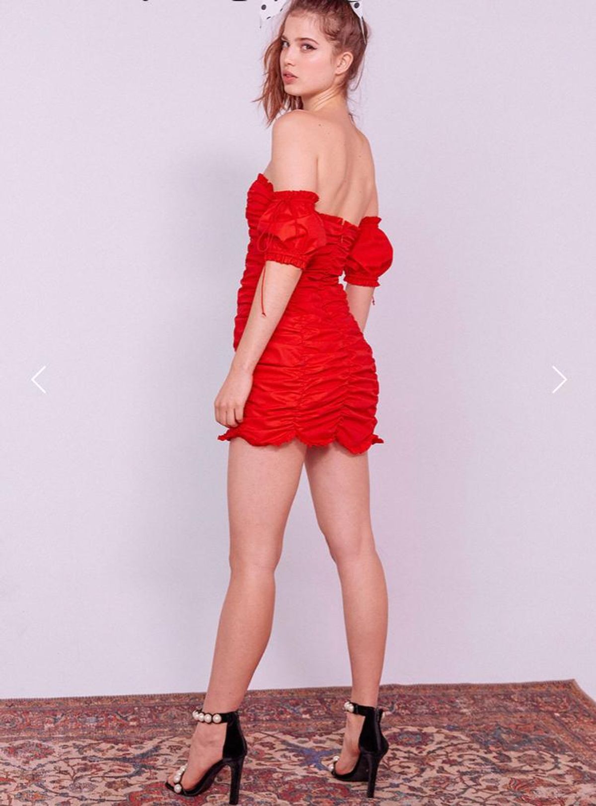 For love & lemons Jackson Shirred Mini Dress size 8 - Image 3