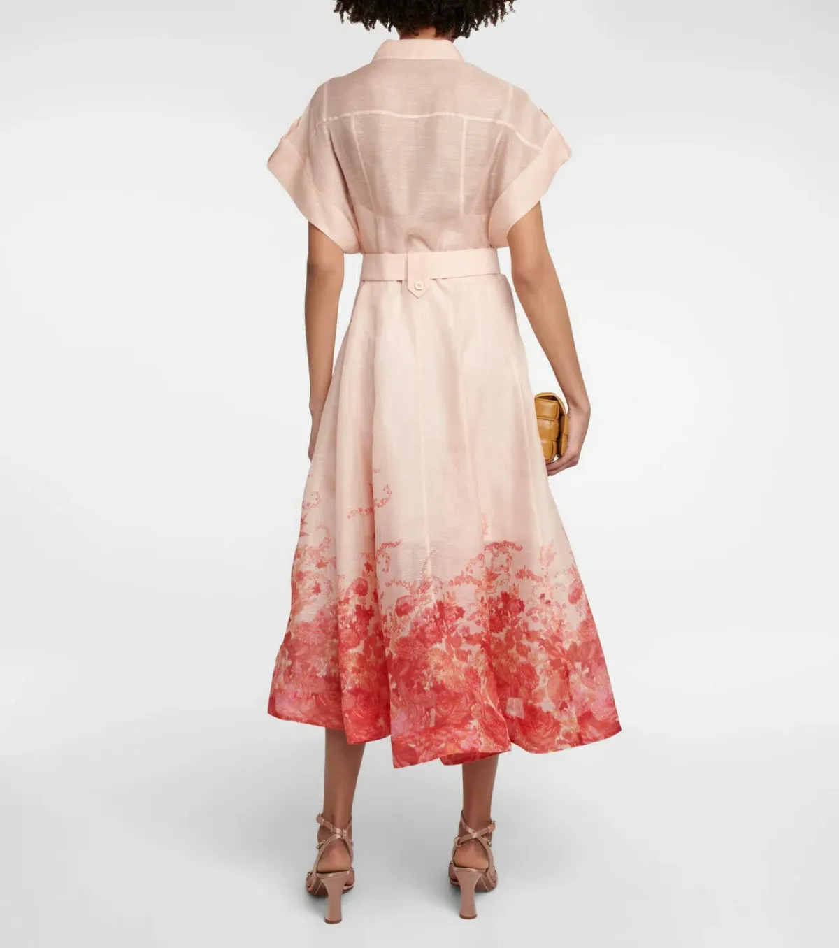 Zimmermann High Tide Midi Shirtdress Pink Ikat Floral Size 2 / AU 12 - Image 2