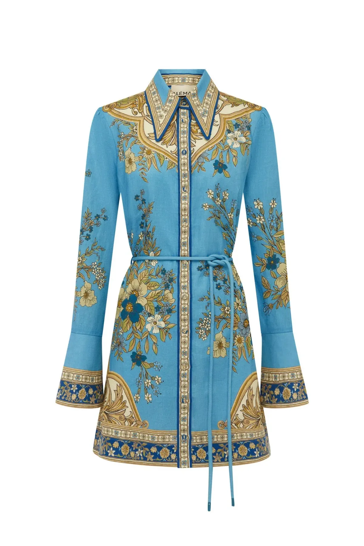 Alemais Cassie Mini Dress Blue Floral Size 12 - Image 5