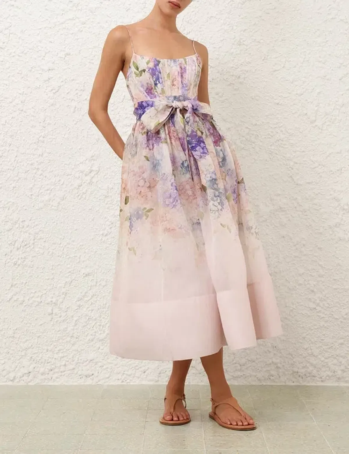 Zimmermann Dawning Corset Midi Dress Multi Hydrangea Size 3 / AU 14 - Image 1