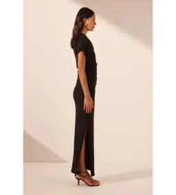 Shona Joy Beau Asymmetrical Midi Dress Black Size 12 for rent on The Volte - image 4