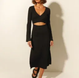 Kivari Marta Midi Dress Black Size AU 12 for rent on The Volte - image 1