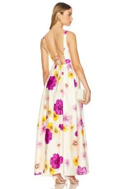Acler Sandgate Maxi Dress Almond Poppy Size AU 6 for rent on The Volte - image 3