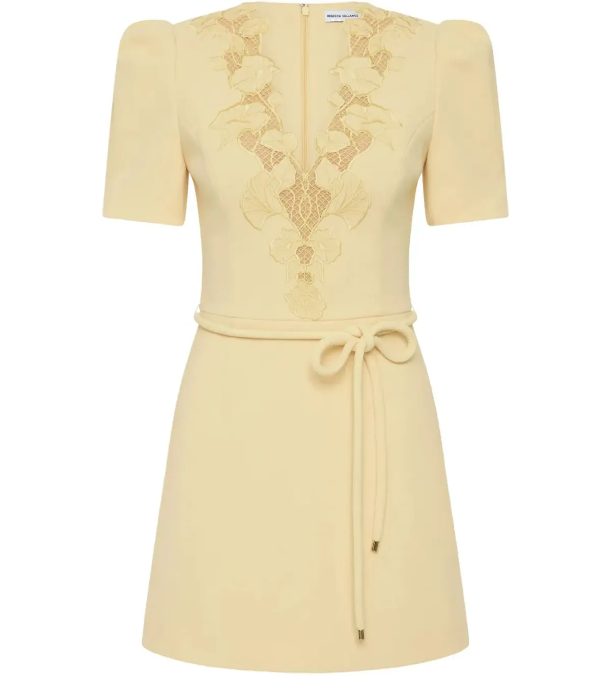 Rebecca Vallance Lulu Short Sleeve Mini Dress in Yellow Size AU 6 - Image 4