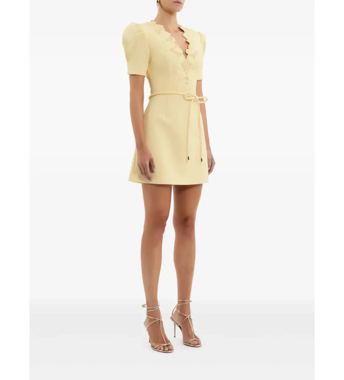 Rebecca Vallance Lulu Short Sleeve Mini Dress in Yellow Size AU 6 - Image 2