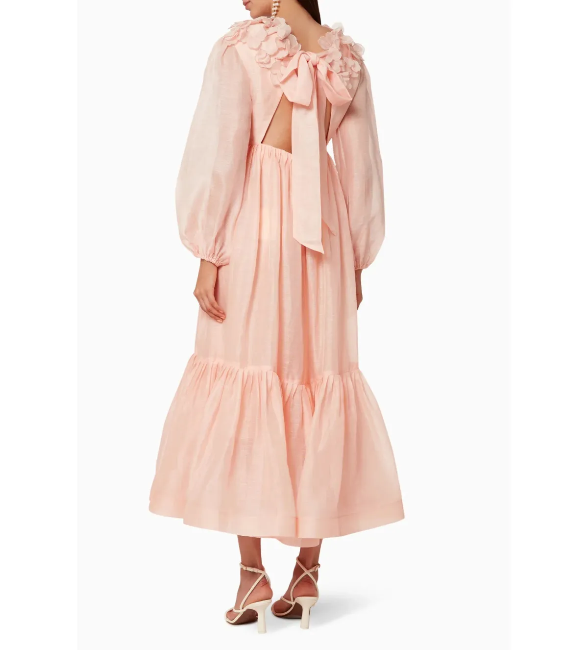 Zimmermann The Lovestruck Garland Midi Dress Pink Size 2 AU 12 - Image 3