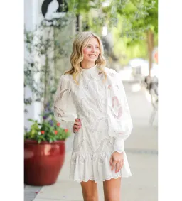 Elliatt Eliza Long Sleeve Mini Dress White Size AU 8 for rent on The Volte - image 5