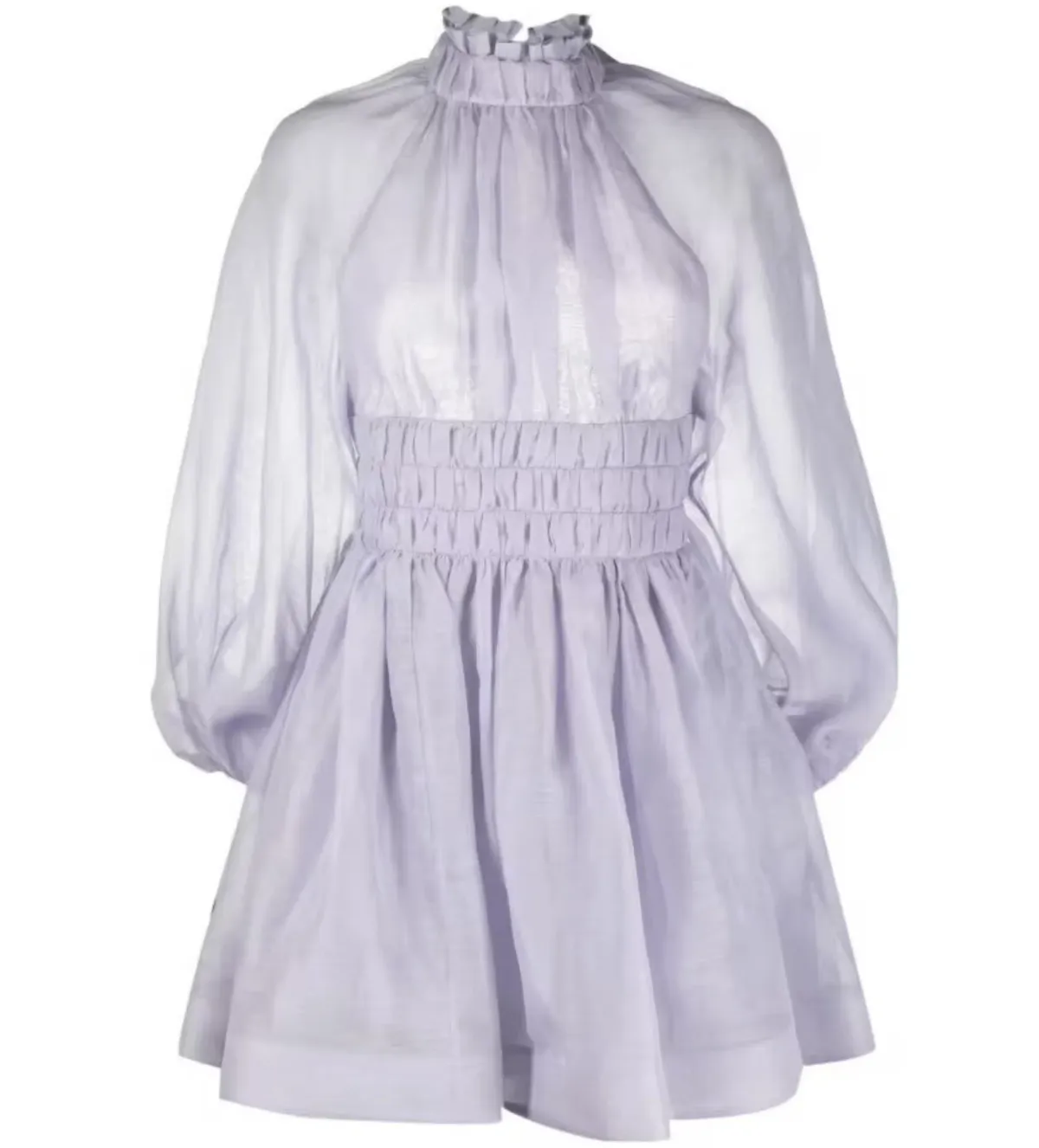 Zimmermann Luminous Long Sleeve Mini Dress Lavender Size 2 AU 12 - Image 4