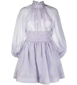 Zimmermann Luminous Long Sleeve Mini Dress Lavender Size 2 AU 12 for rent on The Volte - image 4