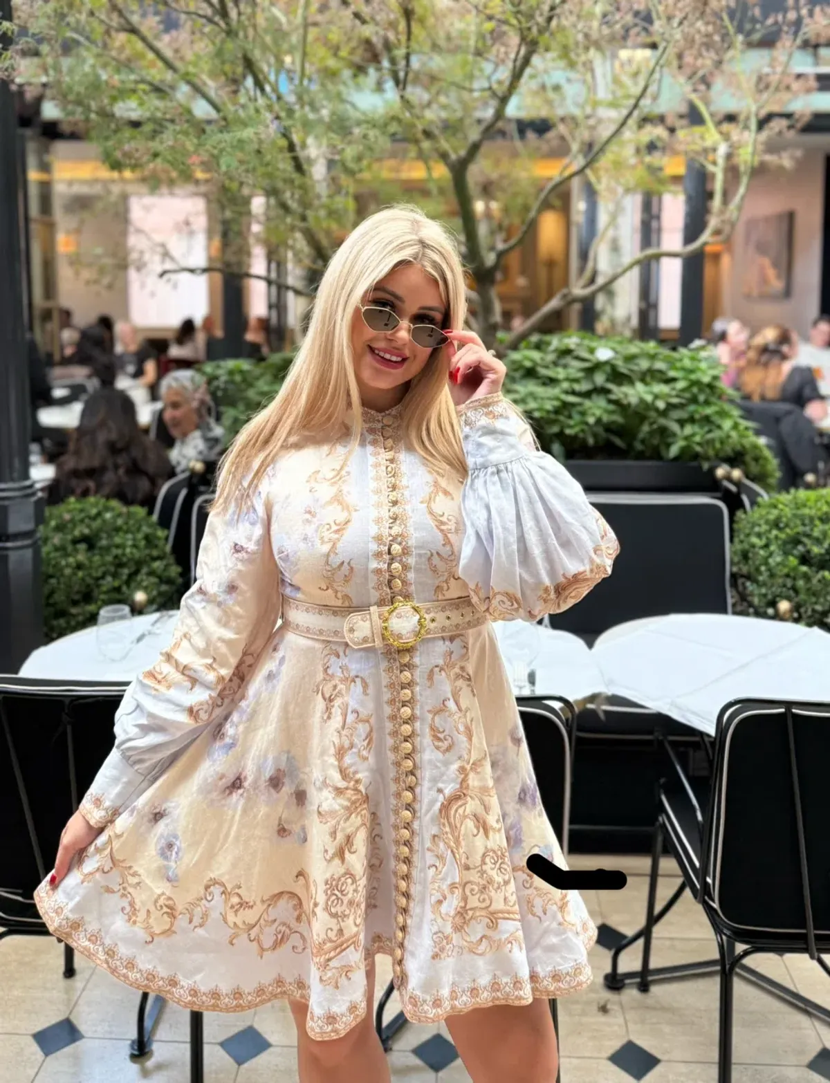 Zimmermann Hypnotic Buttoned Mini Dress in Blue Floral Size AU 14 - Image 1