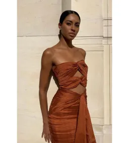 Alamour Lulia Mini Dress Rust Size S AU 8 for rent on The Volte - image 3