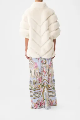 Camilla Tiled Time Faux Fur Short Sleeve Slouch Jacket White (M/L-AU12/14) for rent on The Volte - image 2