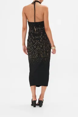 Camilla Mosaic Muse V Neck Gathered Jersey Dress Midi Black (XL/AU16) for rent on The Volte - image 2
