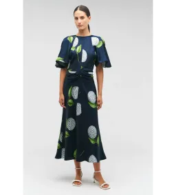 Oroton Snowdrop Print Midi Dress North Sea Size 14 for rent on The Volte - image 2