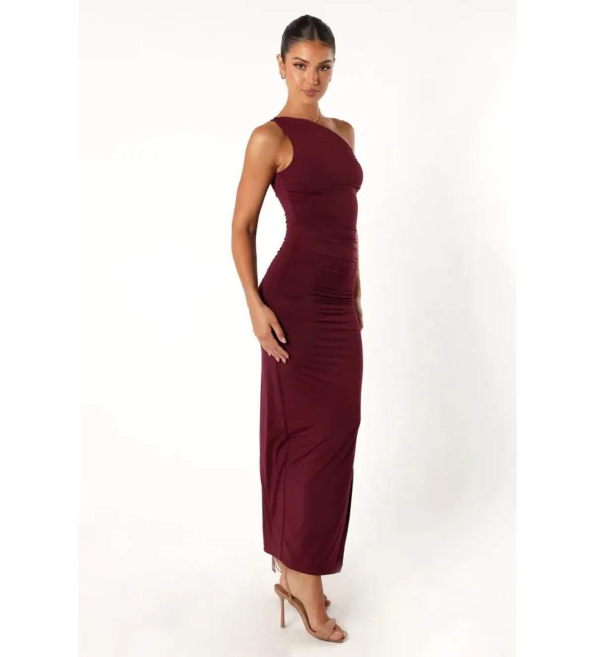 Runaway The Label Karmina Midi Dress Merlot Size AU 8 - Image 4