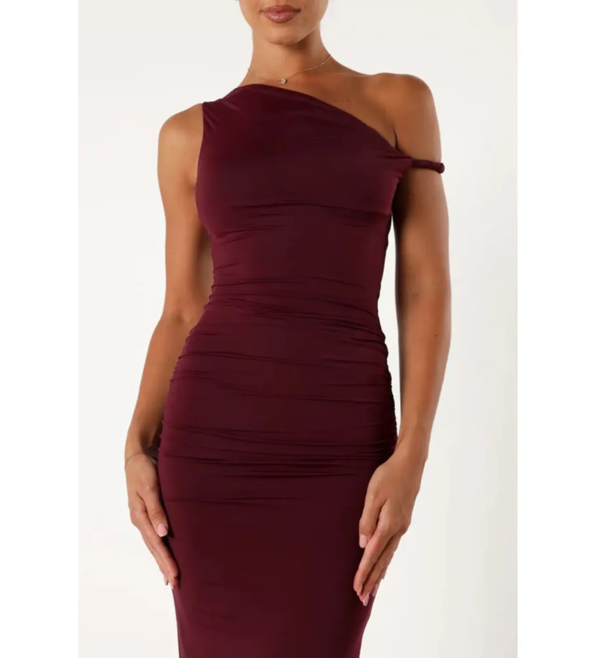 Runaway The Label Karmina Midi Dress Merlot Size AU 8 - Image 6