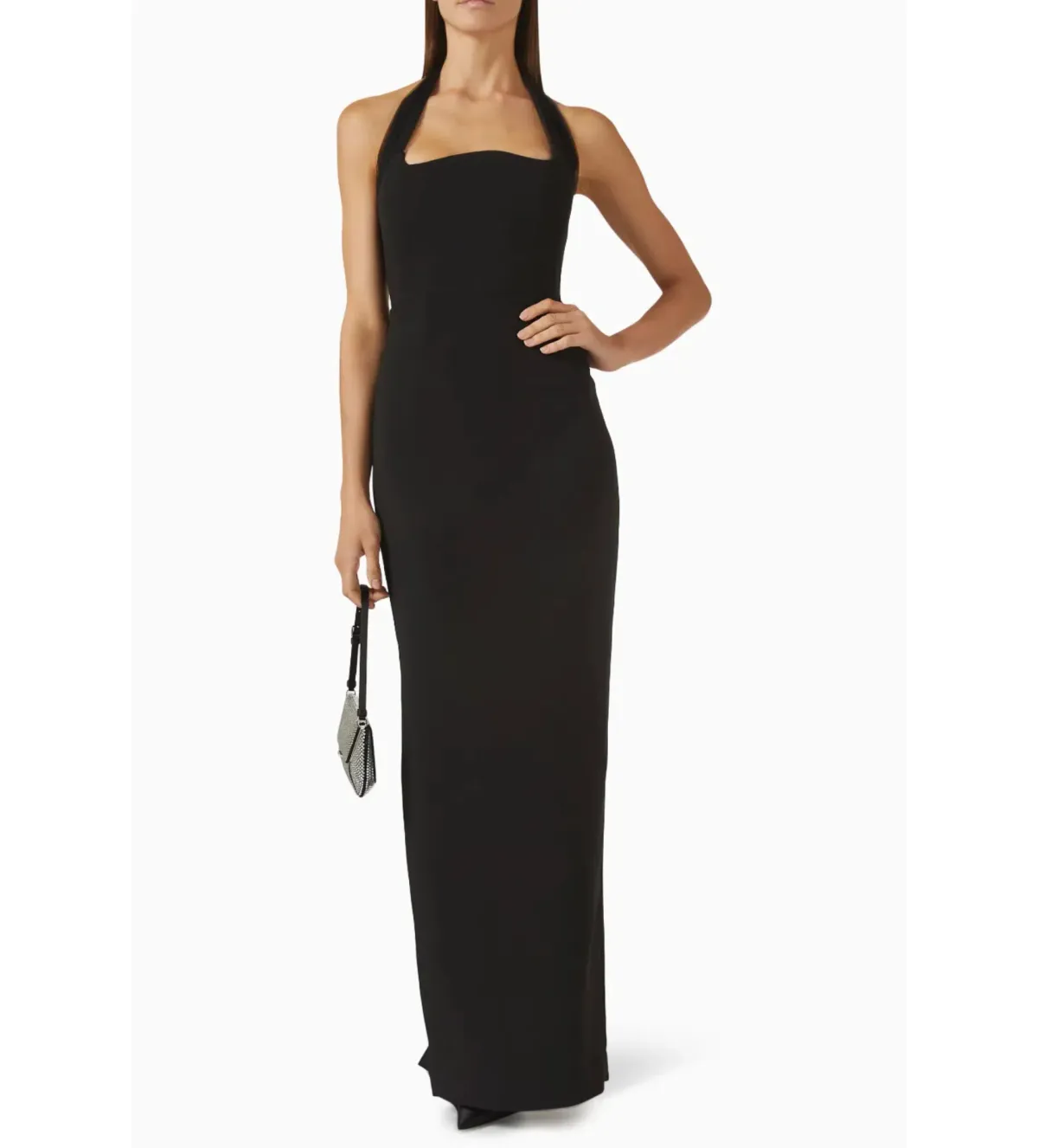  Rachel Gilbert Maria Haltereck Gown In Crepe Black Size 8 - Image 3
